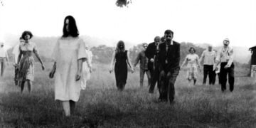 Zumbis cambaleantes em A Noite dos Mortos-Vivos. Foto: Divulgação.