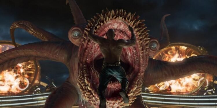 Cena de um monstro em Guardiões da Galáxia