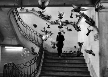 Foto de Henri Cartier-Bresson de uma escadaria de um hotel