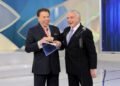 Silvio Santos e Michel Temer no SBT
