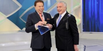 Silvio Santos e Michel Temer no SBT