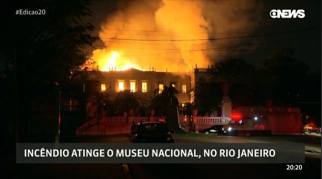 Museu Nacional Incêndio GloboNews