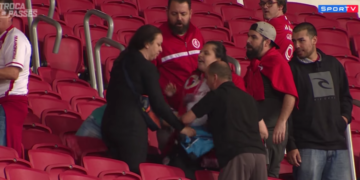 Imagem da agressão ocorrida no estádio Beira Rio