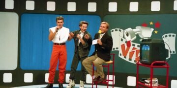 Gugu com integrantes do Polegar: o artista fez da tevê ponto de partida para projetos de sucesso. Imagem: Divulgação.