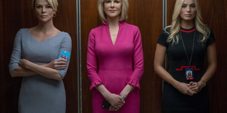 Charlize Theron, Nicole Kidman e Margot Robbie são destaque do elenco. Imagem: Divulgação.