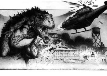 Arte conceitual de 'Godzilla: King of the monsters 3D'. Imagem: Reprodução.