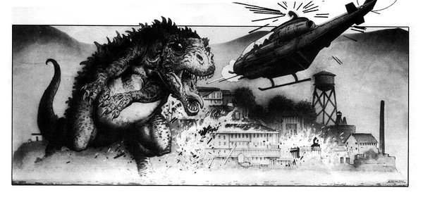 Arte conceitual de 'Godzilla: King of the monsters 3D'. Imagem: Reprodução.