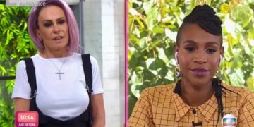 Ana Maria Braga recebe Karol Conká no 'Mais Você'. Imagem: Reprodução.