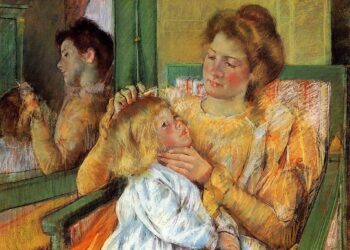 Obra 'Mãe penteando o cabelo de sua filha'