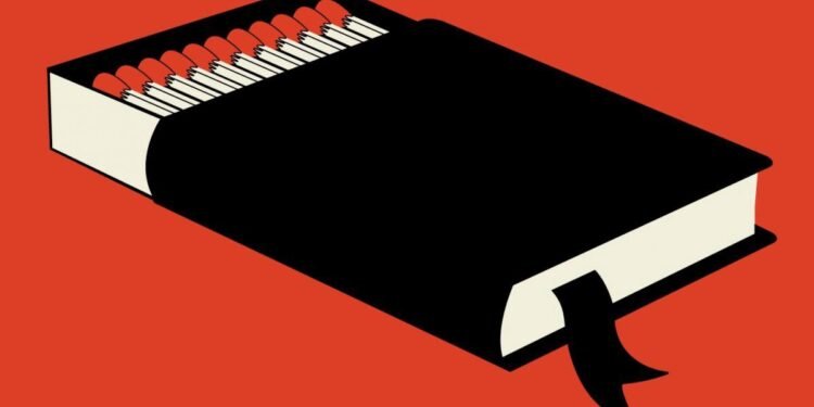 Arte de capa para edição inglesa de 'Fahrenheit 451'
