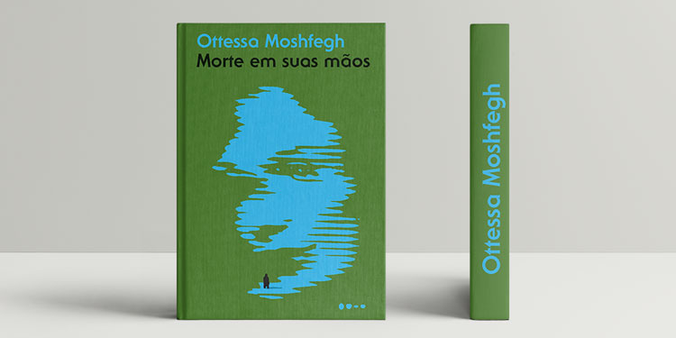 Capa da edição brasileira de Morte em Suas Mãos. Livro está em pé, de frente e de lado, em fundo cinza.