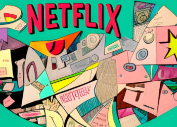 Colagem com diferentes elementos em fundo verde claro e com a marca da Netflix