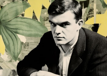 Colagem com foto do escritor tcheco Milan Kundera