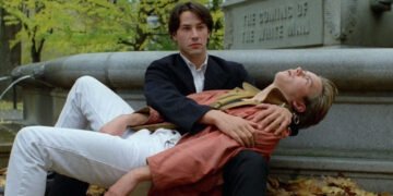 Keanu Reeves e River Phoenix revivem a Pietà de Michelangelo em 'Garotos de Programa'. Imagem: New Line Cinema / Divulgação.