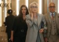 Meryl Streep, Anne Hathaway e Stanley Tucci retornam a seus papeis na sequência dirigida por David Frankel. Imagem: 20th Century Studios / Divulgação.